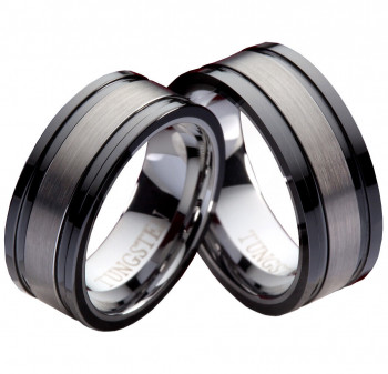 Wolframringe W106 ohne Stein mit Gravur